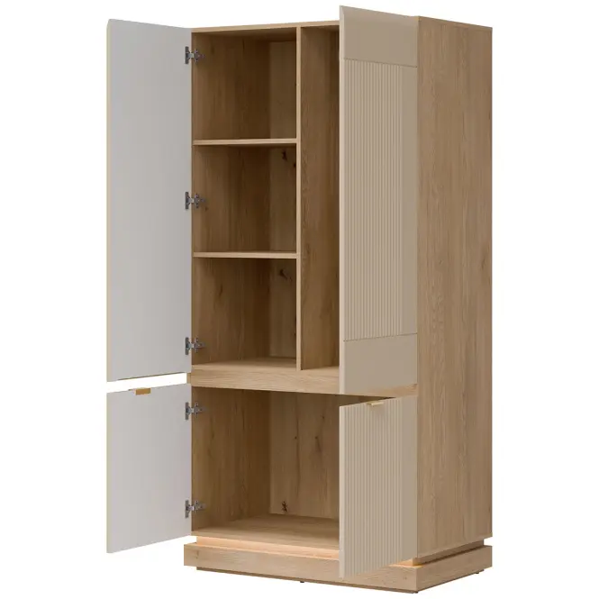 Skriňa Milton 95,5cm-dub/krémová, dvojdverová