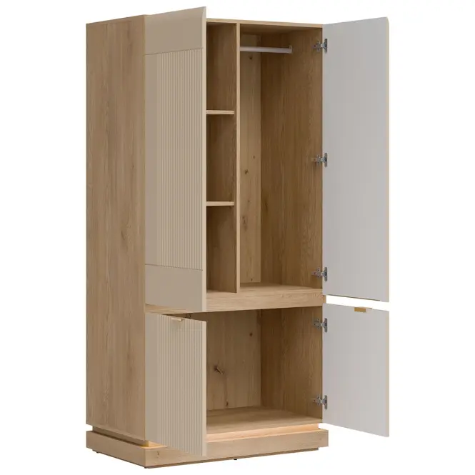 Skriňa Milton 95,5cm-dub/krémová, dvojdverová