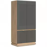 Skriňa 2d Milton Ml08 Dub Crem Torro Sivá