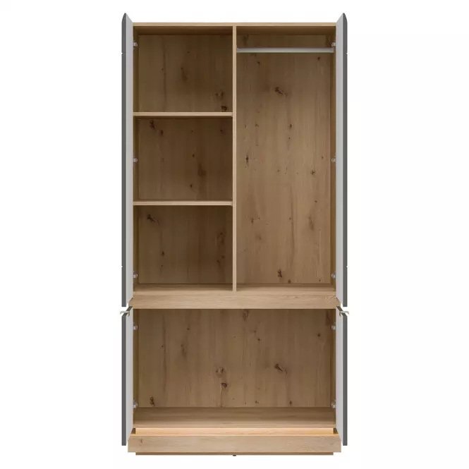 Skriňa 2d Milton Ml08 Dub Crem Torro Sivá
