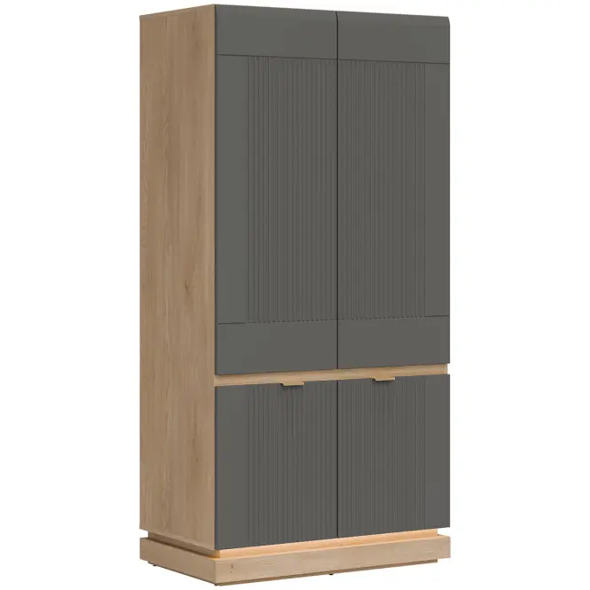 Skriňa Milton 95,5cm-dub/sivá, dvojdverová