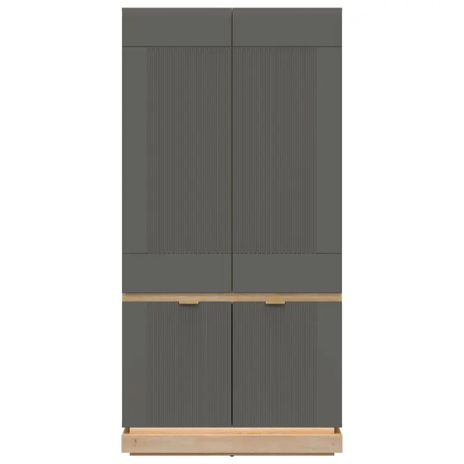 Skriňa Milton 95,5cm-dub/sivá, dvojdverová,5