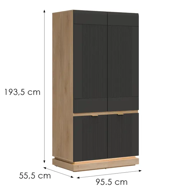 Skriňa 2d  Milton Ml08 Dub Crem Torro Antracit