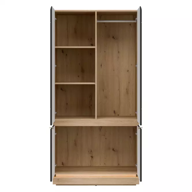 Skriňa 2d  Milton Ml08 Dub Crem Torro Antracitt
