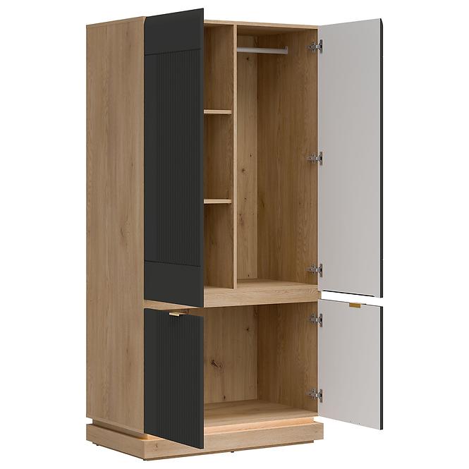 Skriňa 2d  Milton Ml08 Dub Crem Torro Antracitt,7