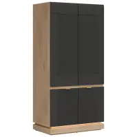 Skriňa Milton 95,5cm-dub/antracit, dvojdverová