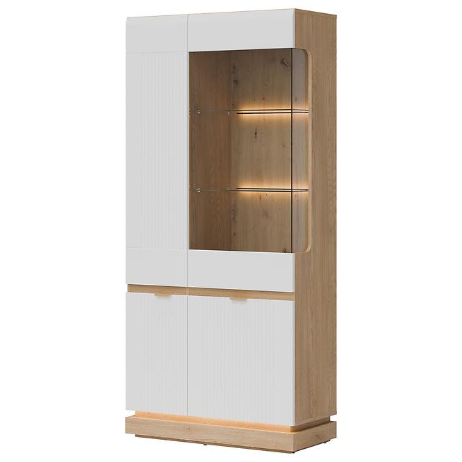 Vitrína Milton Ml06 Dub Crem Torro Biela,2