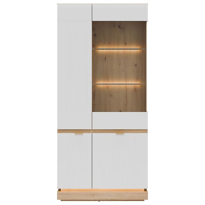 Vitrína Milton Ml06 Dub Crem Torro Biela,4