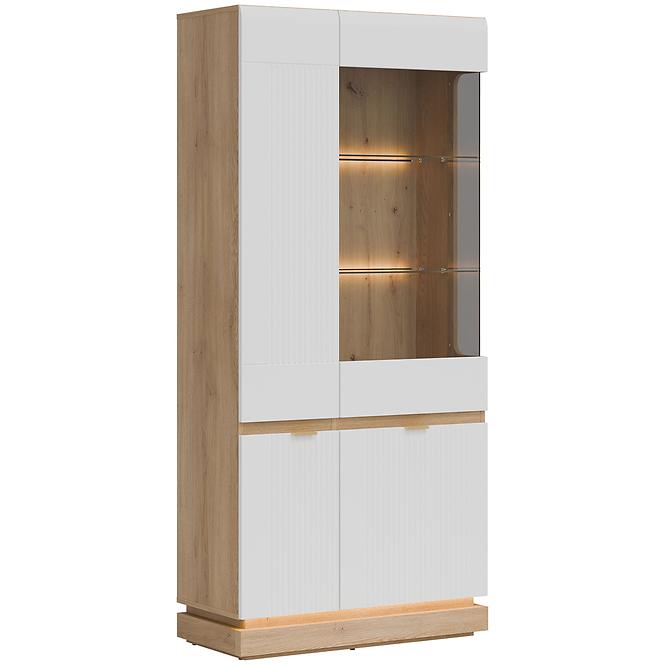 Vitrína Milton Ml06 Dub Crem Torro Biela,6