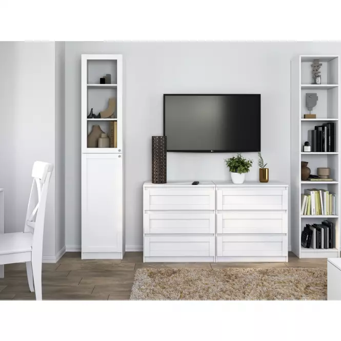 Vitrína 40cm Pafos Biela Hdf