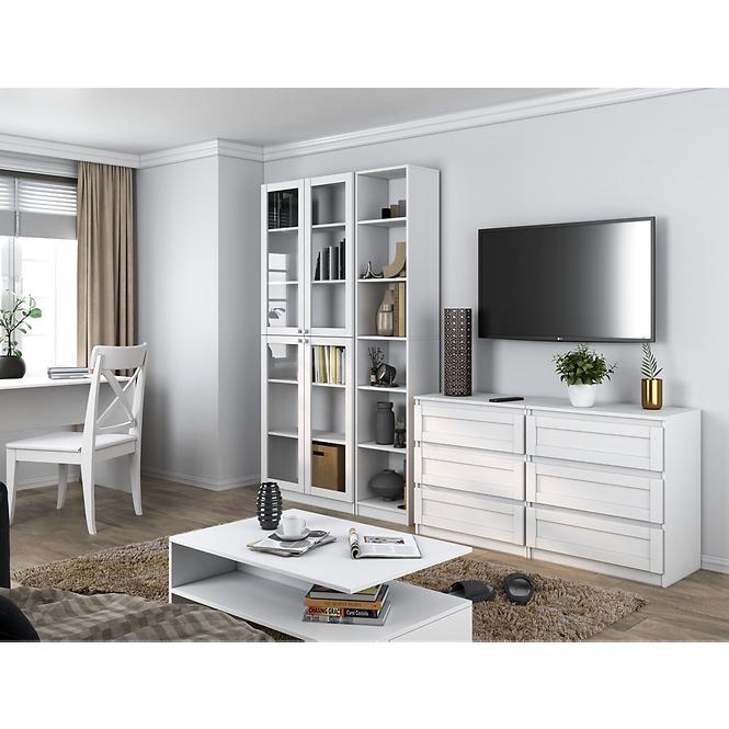 Vitrína 80cm Pafos Biela 4,6