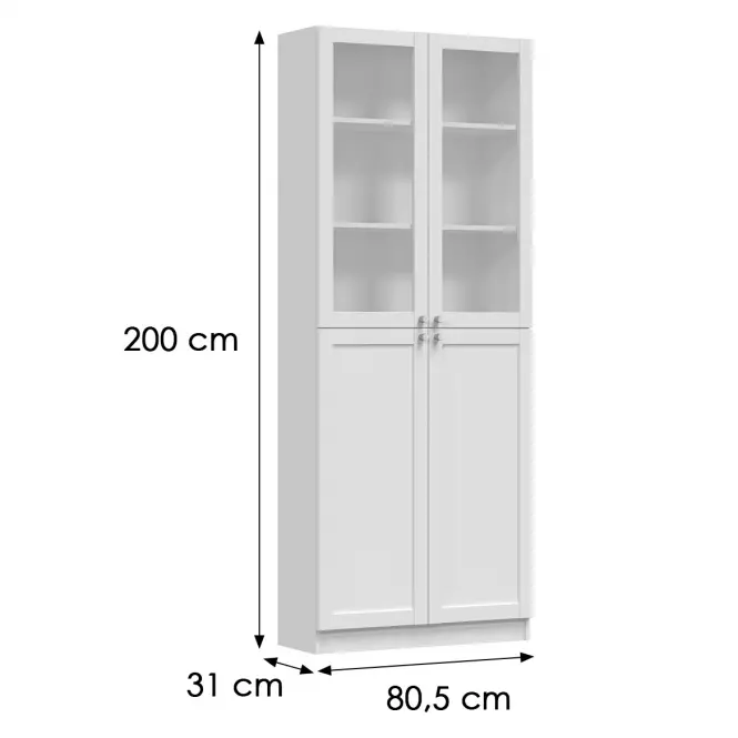 Vitrína 80cm Pafos Biela 2 2 Hdf