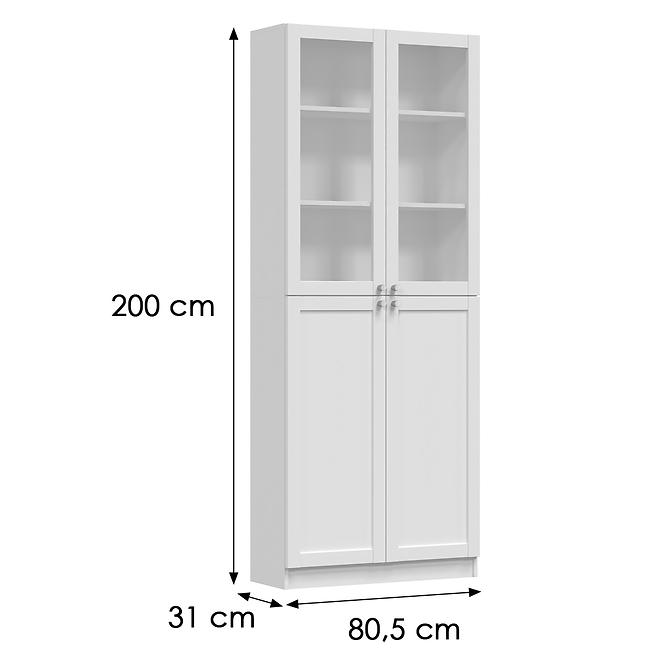 Vitrína 80cm Pafos Biela 2 2 Hdf