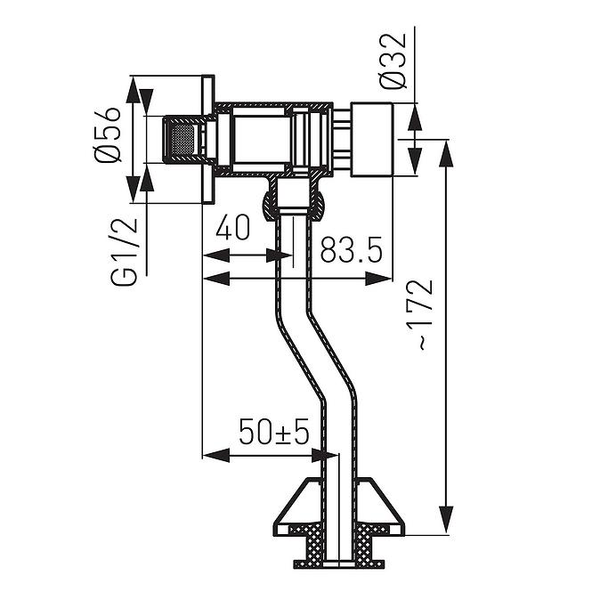 Presstige pisoárový časový ventil, chrom Z211