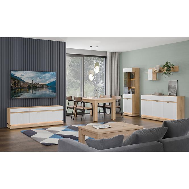 TV stolík Milton Ml01 Dub Crem Torro Biela,6