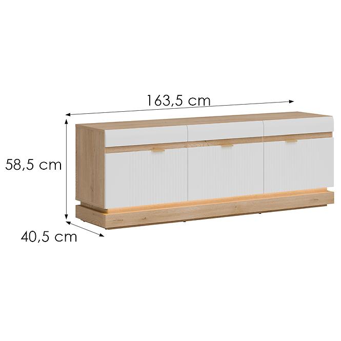 TV stolík Milton Ml01 Dub Crem Torro Biela,2