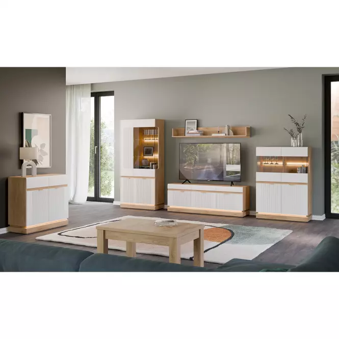 TV stolík Milton Ml01 Dub Crem Torro Biela
