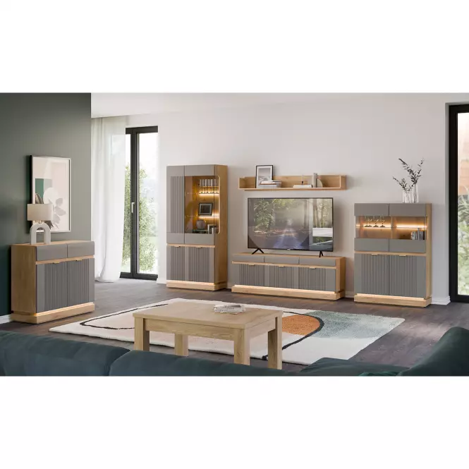 TV stolík Milton Ml01 Dub Crem Torro Sivá