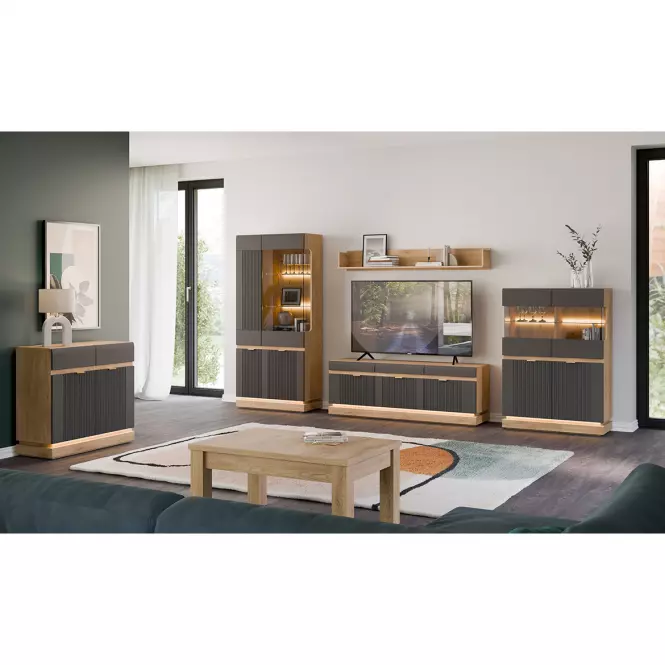 TV stolík Milton Ml01 Dub Crem Torro Antracit