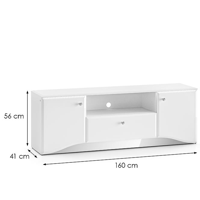 TV stolík Glamour 03 Lesklá biela