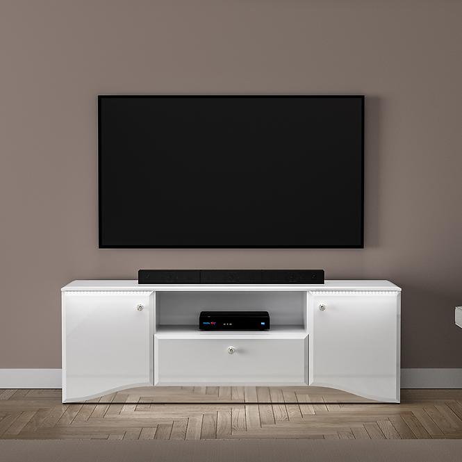 TV stolík Glamour 03 Lesklá biela