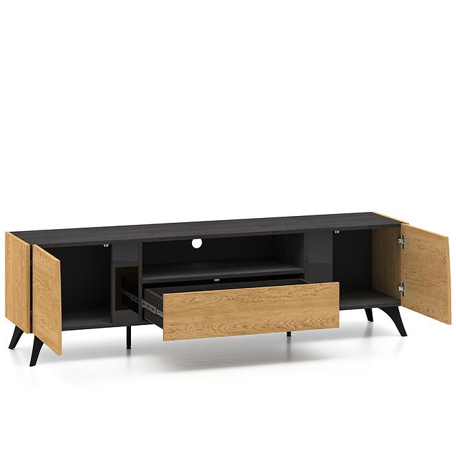 TV stolík Toscania 06 Dub Dune/Čierny popol/sklo,4