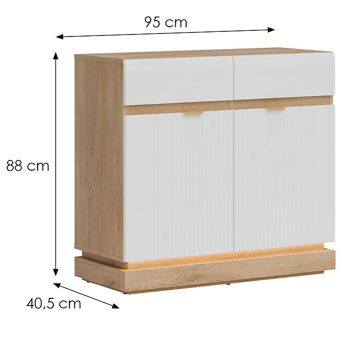 Komoda Milton ML02 dub crem torro biela,2