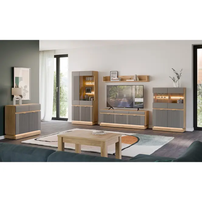 Komoda Milton ML02 dub crem torro sivý,9