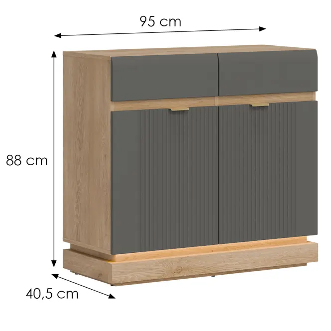 Komoda Milton ML02 dub crem torro sivý,2