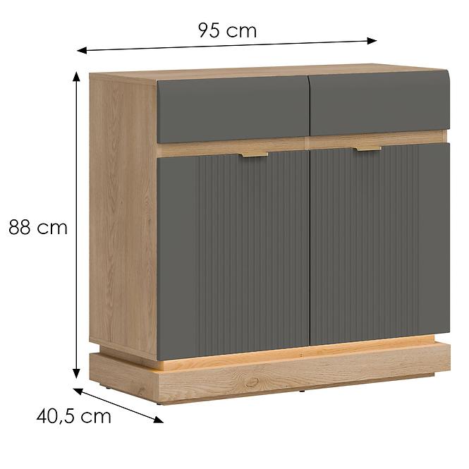 Komoda Milton ML02 dub crem torro sivý,2