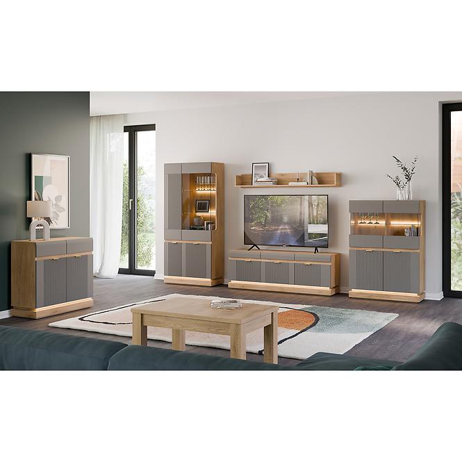 Komoda Milton ML02 dub crem torro sivý,8