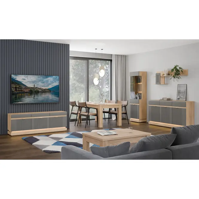 Komoda Milton ML02 dub crem torro sivý,8