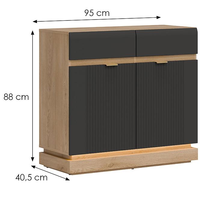 Komoda Milton ML02 dub crem torro antracit