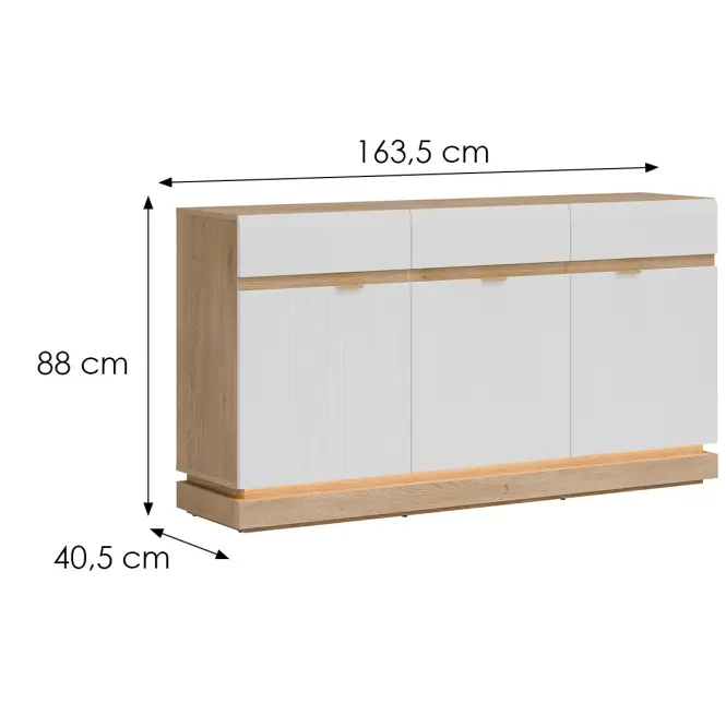Komoda Milton ML03 dub crem torro biela,2