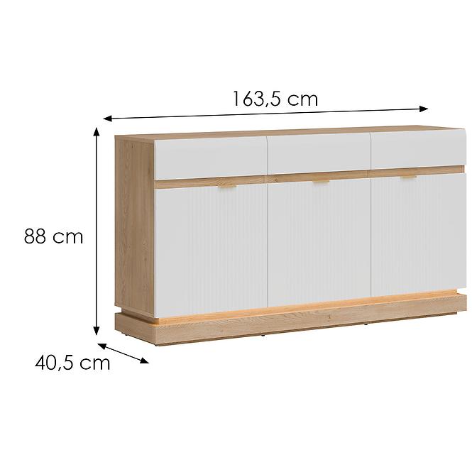 Komoda Milton ML03 dub crem torro biela,2
