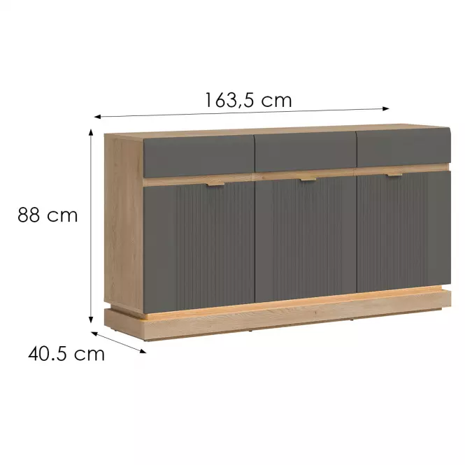 Komoda Milton ML03 dub crem torro sivý,2
