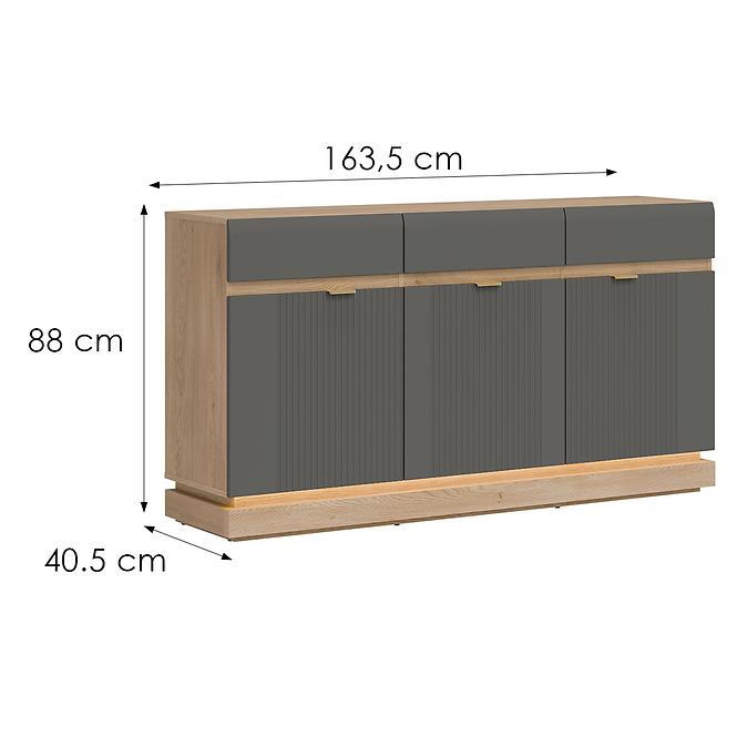 Komoda Milton ML03 dub crem torro sivý,2
