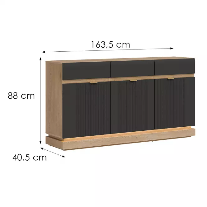 Komoda Milton ML03 dub crem torro antracit