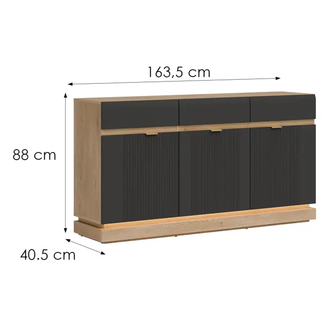 Komoda Milton ML03 dub crem torro antracit,2