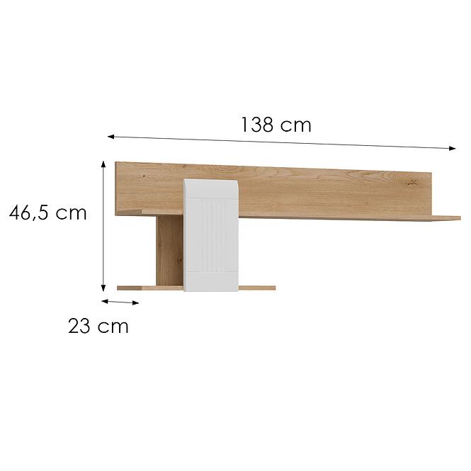 Polička Milton ML10 dub crem torro biela,2