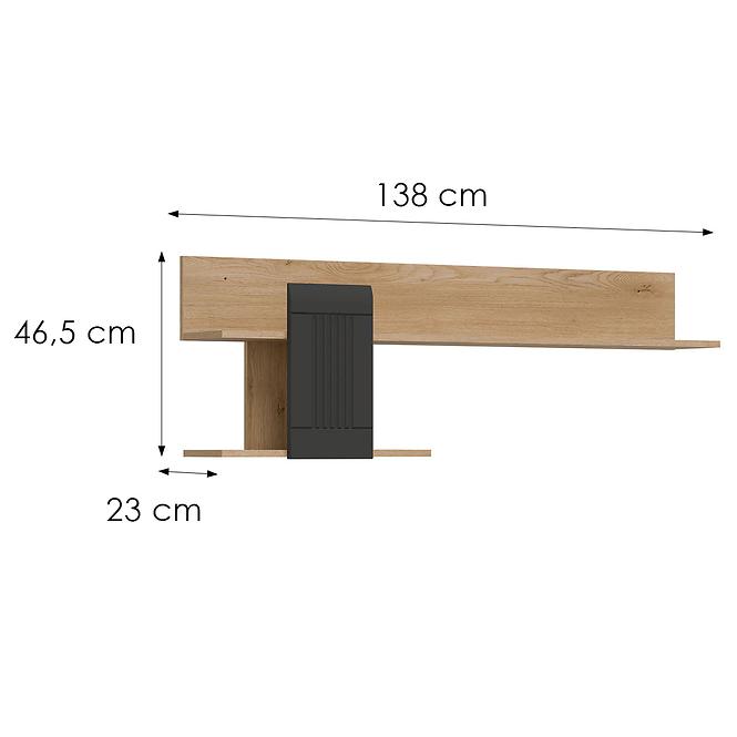 Polička Milton ML10 dub crem torro antracit,2