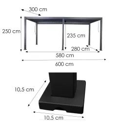 Záhradný altánok / pergola Merkury Max 3x6x2,5m