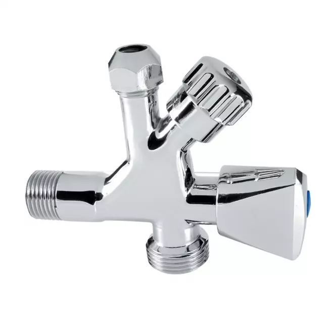 Rohový ventil Kombi 3/8” x 1/2” x 3/4” CHROM
