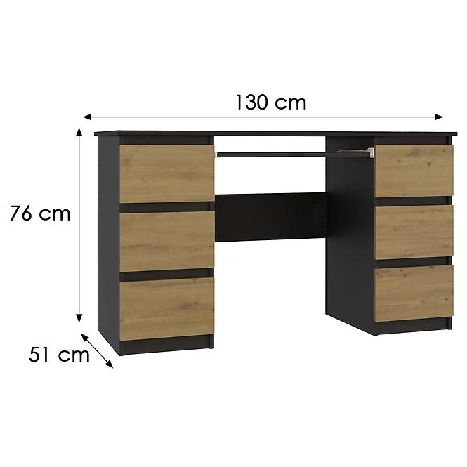 Písací stôl Kuba Antracit/Artisan Antracit