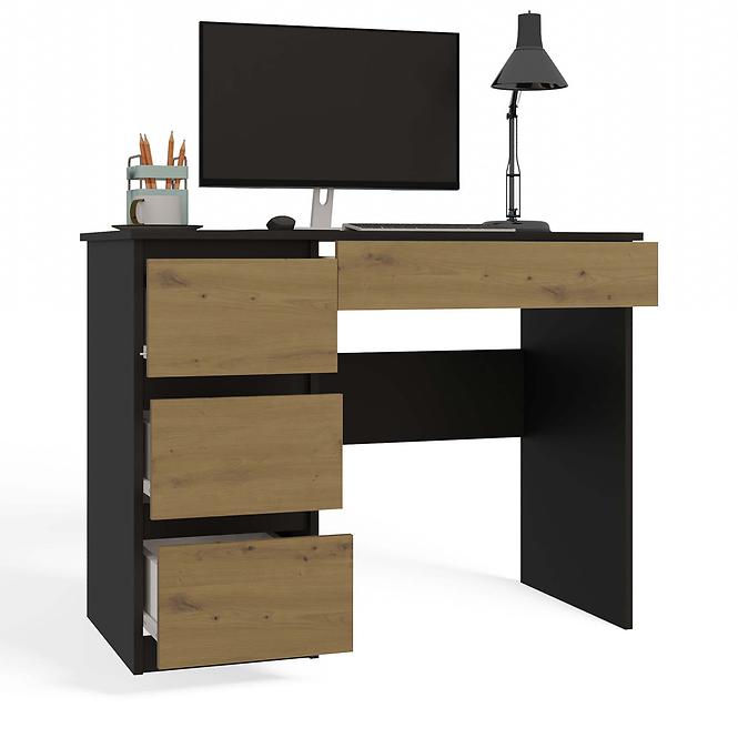 Písací stôl Mijas Vľavo Antracit/Artisan Antracit,4