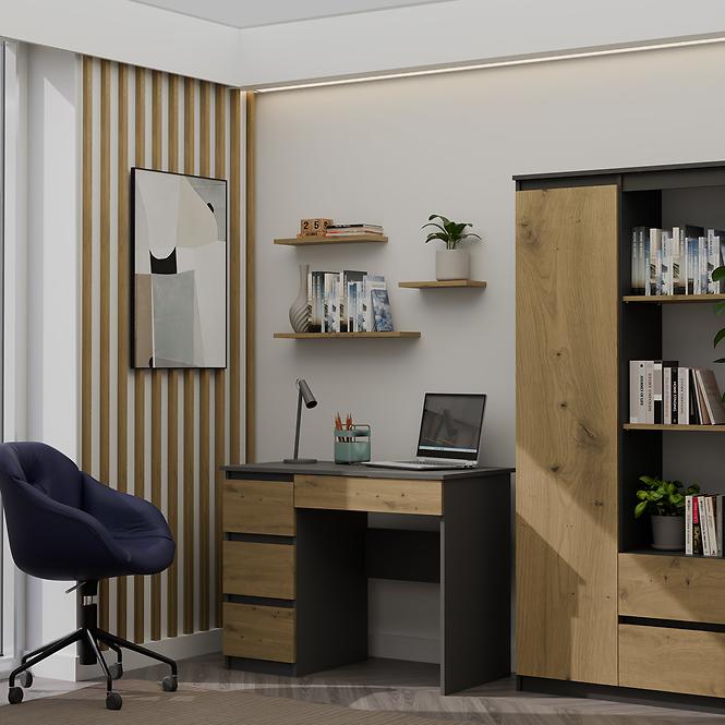 Písací stôl Mijas Vľavo Antracit/Artisan Antracit,7