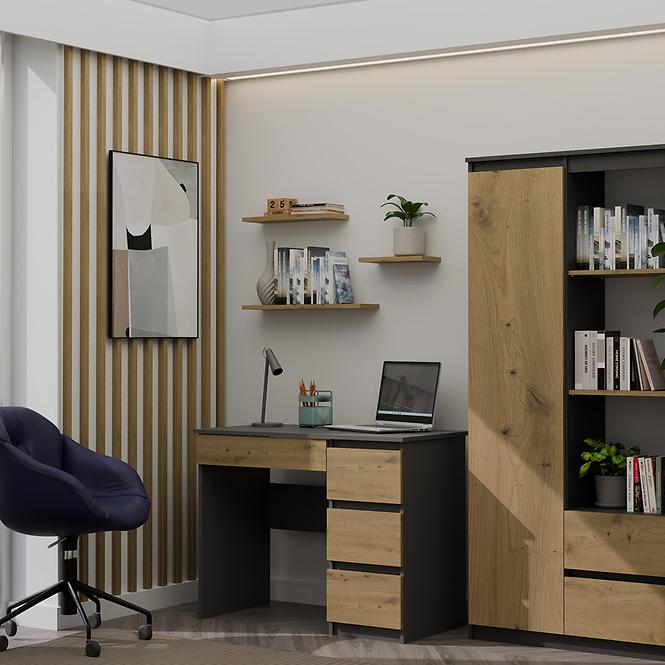 Písací stôl Mijas Vpravo Antracit/Artisan Antracit,6