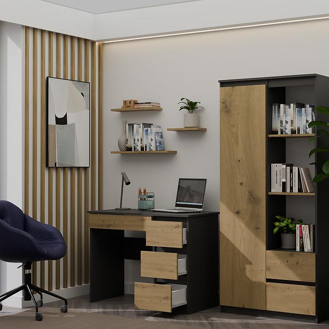 Písací stôl Mijas Vpravo Antracit/Artisan Antracit,7
