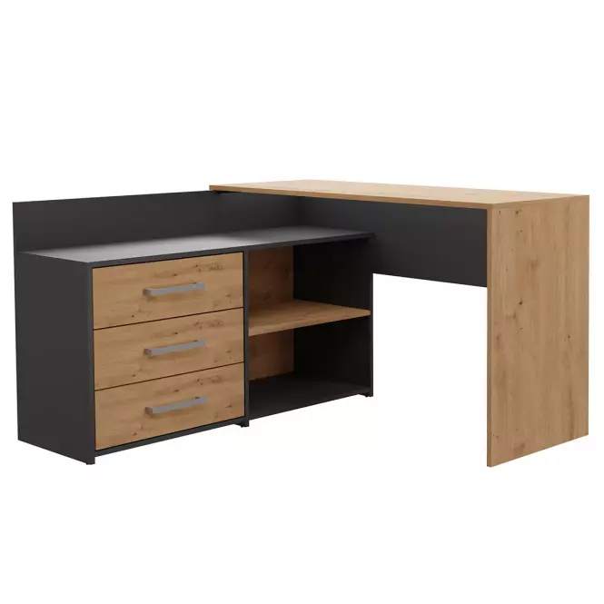Rohový písací stôl  Dany Antracit Artisan Antracit