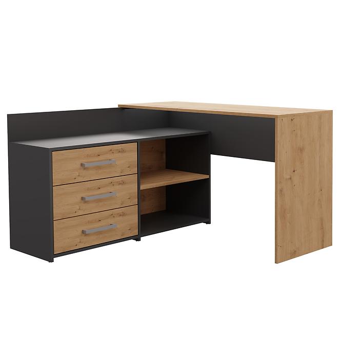 Rohový písací stôl  Dany Antracit Artisan Antracit